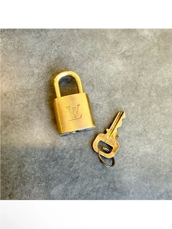 Louis Vuitton Gold-Tone LV Padlock and Key #313 GUC - Picture 3 of 5